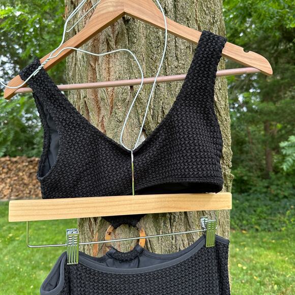 Montce Ky Sleeveless Cutout Dress Black Crochet Size Large NWOT O-Ring - Picture 10 of 16